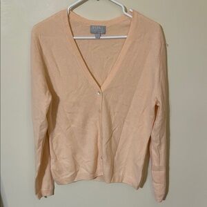 Pure collection 100% cashmere Women's Light Peach Cardigan size 8/10